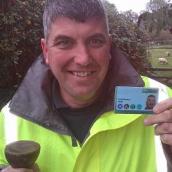 First National Water Hygiene delegate holds the ??blue card?? ten years on photograph